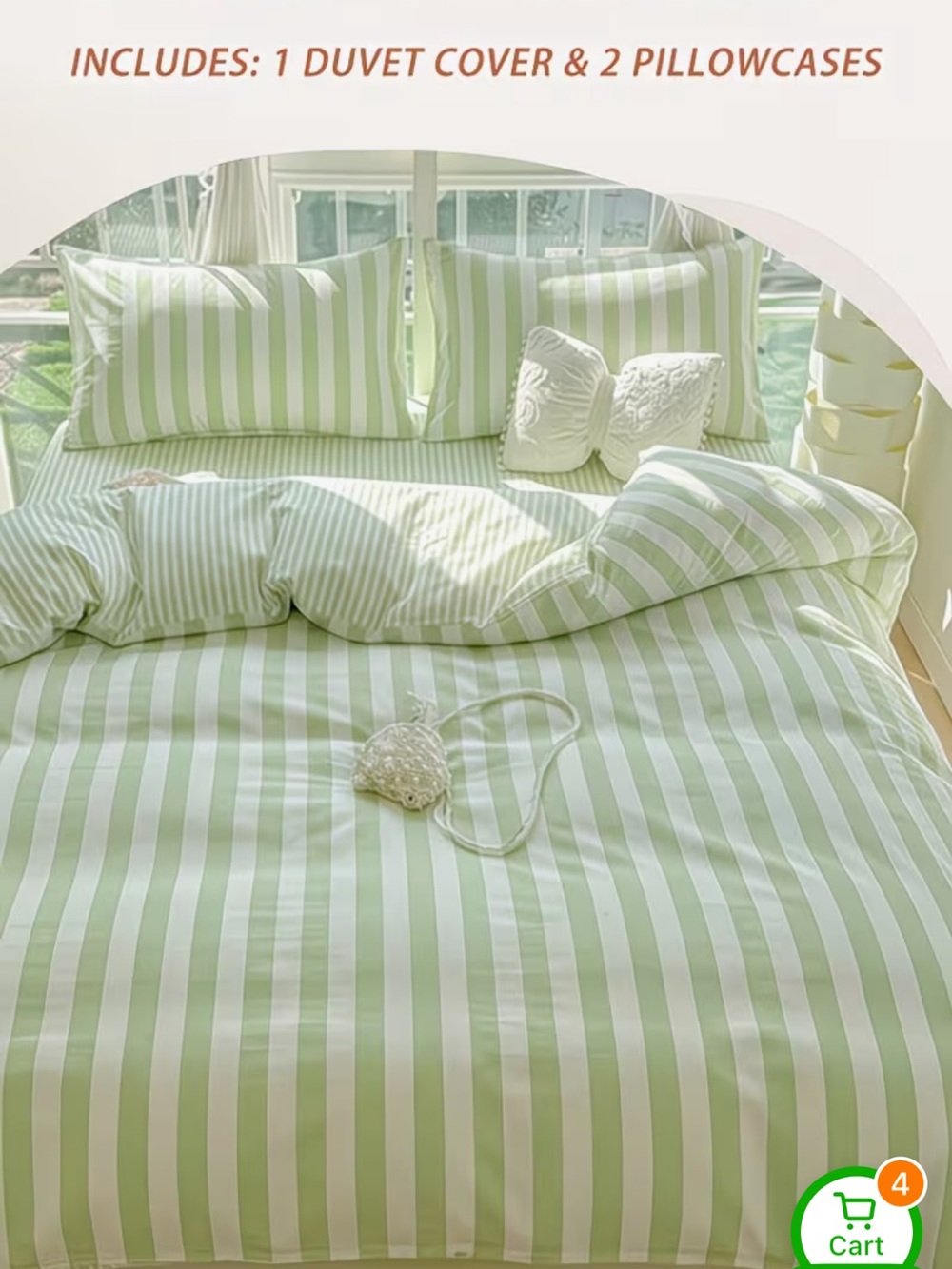 NWT Classic Blue & White Striped QUEEN Duvet Cover Set - Picture 8 of 9